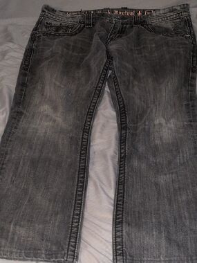 Rock Revival Men's Black Wash Bootcut Jeans